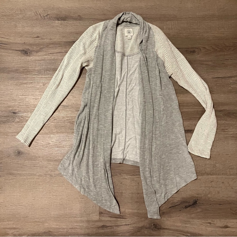 Lucky Lotus Gray Knit Open Cardigan S EUC